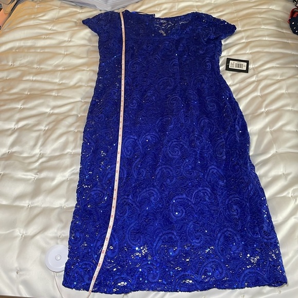 Marina blue  lace and sequin short sleeve dress sz 10 - Picture 5 of 9